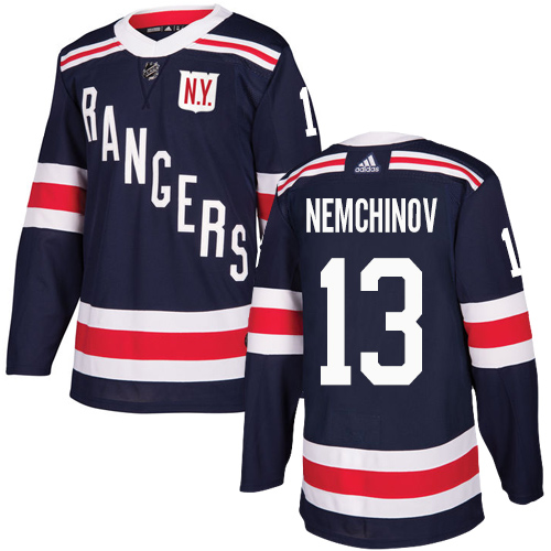 Adidas Rangers #13 Sergei Nemchinov Navy Blue Authentic 2018 Winter Classic Stitched NHL Jersey - Click Image to Close